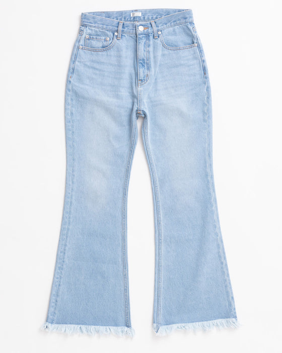 【OUTLET】BILLABONG レディース 【BEACH LOVER JEANS】 FRINGE FLARE DENIM ロングデニムパンツ 【2024年春夏モデル】
