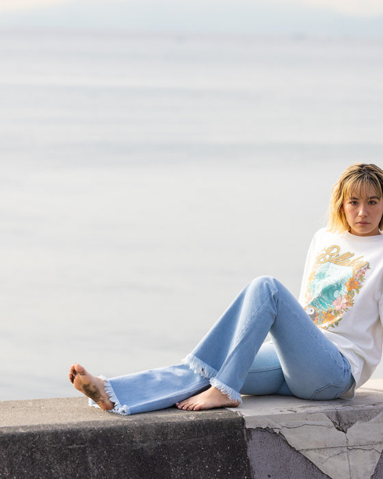 【OUTLET】BILLABONG レディース 【BEACH LOVER JEANS】 FRINGE FLARE DENIM ロングデニムパンツ 【2024年春夏モデル】