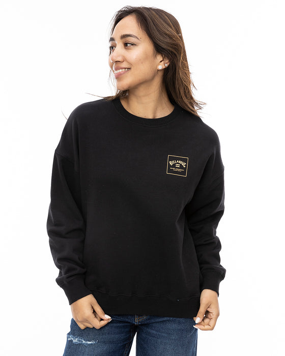 BILLABONG レディース PATTERN LOGO SWEAT C トレーナー BLK 【2024年秋冬モデル】 L / BLK