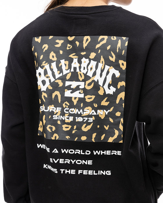 BILLABONG レディース PATTERN LOGO SWEAT C トレーナー BLK 【2024年秋冬モデル】 L / BLK