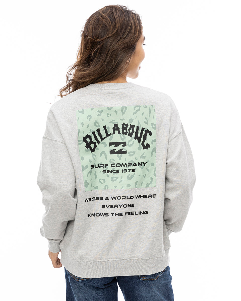 BILLABONG レディース PATTERN LOGO SWEAT C トレーナー GRH 【2024年秋冬モデル】