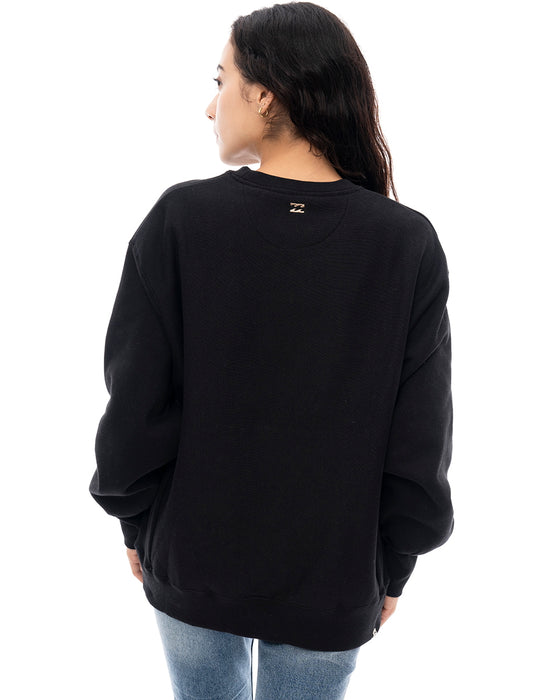 【SALE】BILLABONG レディース SIDE RIB HEAVY SWEAT トレーナー BLK 【2024年秋冬モデル】