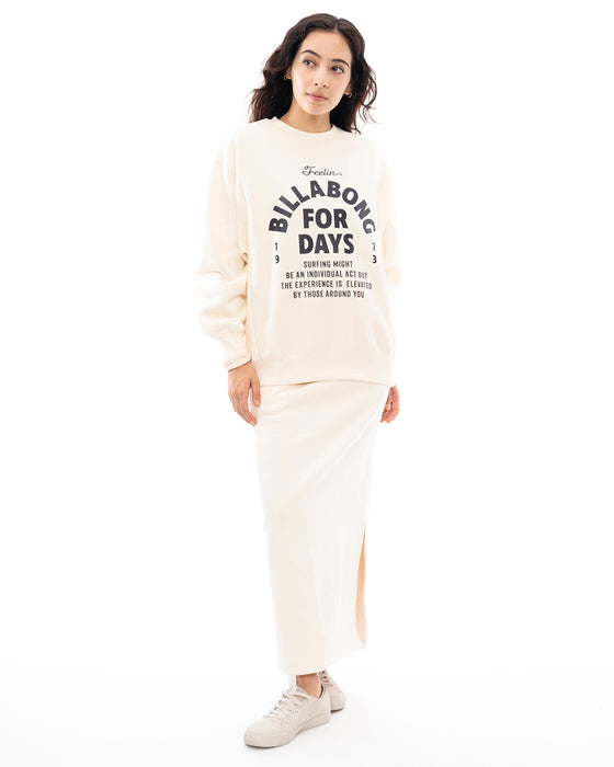 【SALE】BILLABONG レディース SIDE RIB HEAVY SWEAT トレーナー WCP 【2024年秋冬モデル】