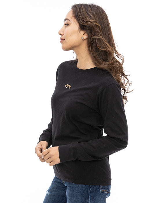 BILLABONG レディース ONE POINT LOGO LS TE ロンＴ BLK 【2024年秋冬モデル】 L / BLK