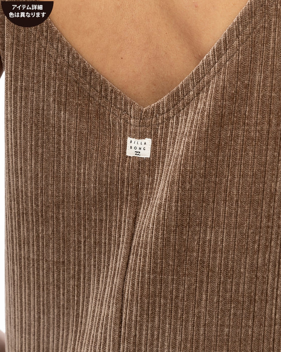 【OUTLET】BILLABONG レディース KNIT CORD ONEPIECE ワンピース BLK 【2024年秋冬モデル】
