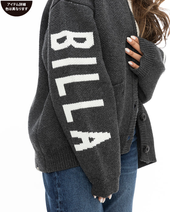 【OUTLET】BILLABONG レディース LOGO JACQUARD SWEATE セーター BLK 【2024年秋冬モデル】