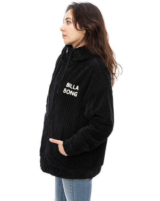 SALE】BILLABONG レディース BIG CORD HOODED BLOU ジャケット BLK 【2024年秋冬モデル】