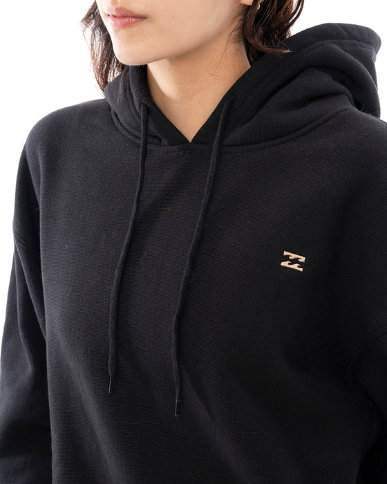 【SALE】【直営店限定】BILLABONG レディース SIDE RIB HEAVY SWEAT パーカー BLK 【2024年秋冬モデル】