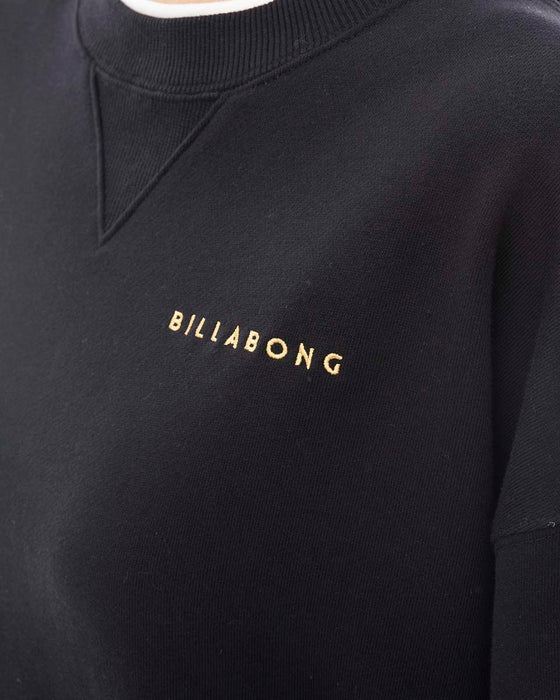 【SALE】【直営店限定】BILLABONG レディース FAKE LAYERD SWEAT CR トレーナー BLK 【2024年秋冬モデル】