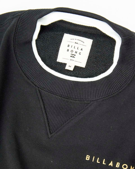 【SALE】【直営店限定】BILLABONG レディース FAKE LAYERD SWEAT CR トレーナー BLK 【2024年秋冬モデル】