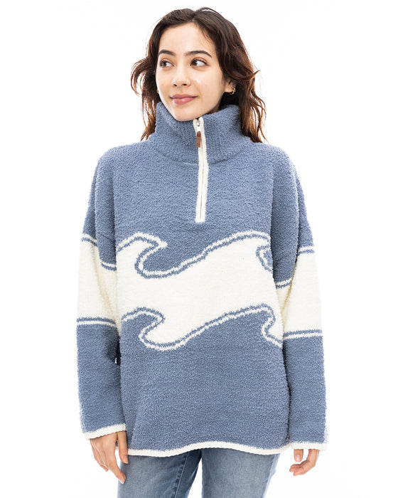 BILLABONG レディース BOA HALF ZIP SWEATER セーター NVY 【2024年秋冬モデル】 L / NVY