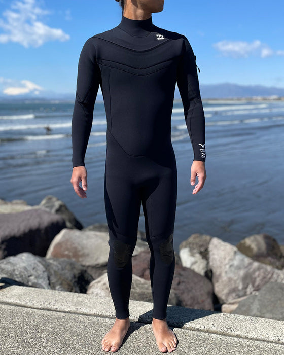 【OUTLET】BILLABONG メンズ LONG CHEST ZIPPER Gull light  ウェットスーツ ジャージフルスーツ 3/2mm BKW 【2024年春夏モデル】