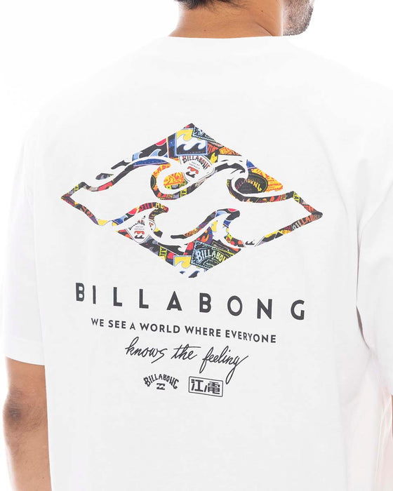 【直営店限定】BILLABONG メンズ 江ノ電×BILLABONG HERITAGEロゴ コラボTシャツ WHT 【2024年夏モデル】