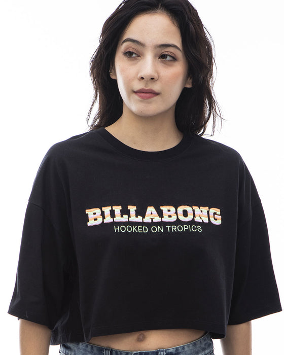 【OUTLET】BILLABONG レディース EMB LOGO SHORT CROPPED TEE クロップドＴシャツ 【2024年夏モデル】