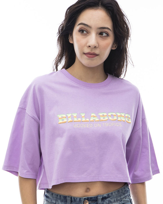 【OUTLET】BILLABONG レディース EMB LOGO SHORT CROPPED TEE クロップドＴシャツ 【2024年夏モデル】