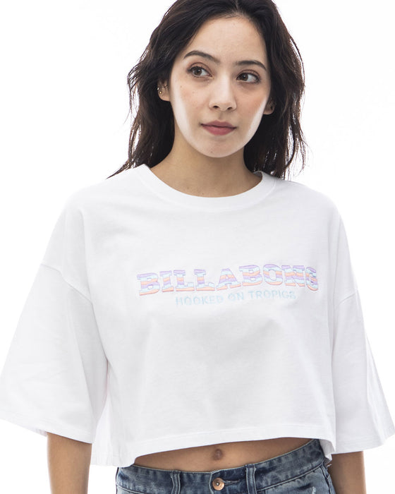 【OUTLET】BILLABONG レディース EMB LOGO SHORT CROPPED TEE クロップドＴシャツ 【2024年夏モデル】