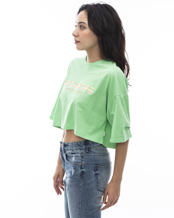 【OUTLET】BILLABONG レディース EMB LOGO SHORT CROPPED TEE クロップドＴシャツ 【2024年夏モデル】