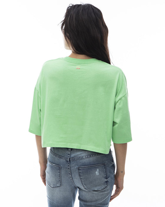 【OUTLET】BILLABONG レディース EMB LOGO SHORT CROPPED TEE クロップドＴシャツ 【2024年夏モデル】