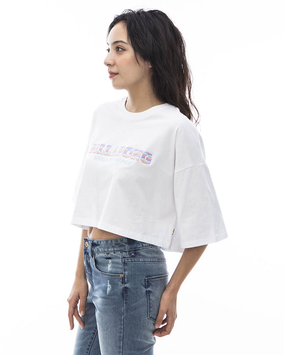 【OUTLET】BILLABONG レディース EMB LOGO SHORT CROPPED TEE クロップドＴシャツ 【2024年夏モデル】