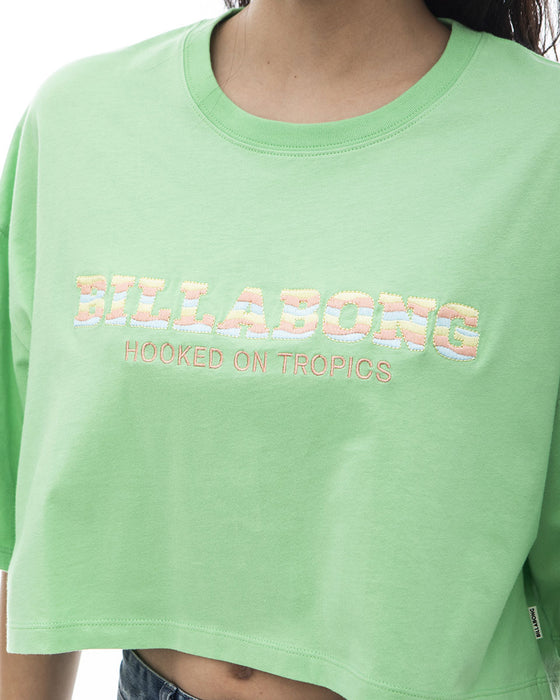 【OUTLET】BILLABONG レディース EMB LOGO SHORT CROPPED TEE クロップドＴシャツ 【2024年夏モデル】