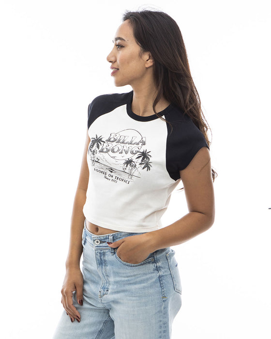 【OUTLET】BILLABONG レディース BABY FIT RAGLAN TEE Ｔシャツ 【2024年夏モデル】