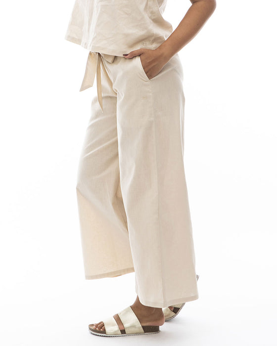 【OUTLET】BILLABONG レディース 【CHILLWEAR】 LINEN COTTON WOVEN LONG PANTS ガウチョパンツ 【2024年夏モデル】