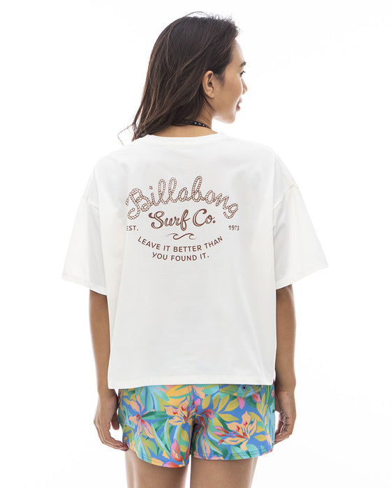 ◆ビーチタオルプレゼント対象◆BILLABONG レディース 【FOR SAND AND WATER】 UTILITY CROPPED TEE UVクロップドTシャツ 【2024年夏モデル】