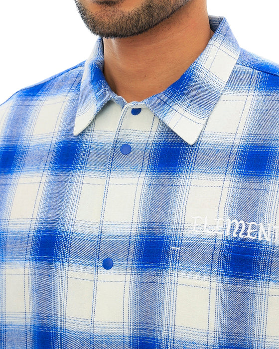 【OUTLET】ELEMENT メンズ BIG SKATE ONBRE 長袖シャツ BLU 【2024年春夏モデル】