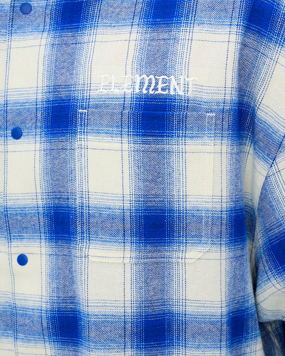 【OUTLET】ELEMENT メンズ BIG SKATE ONBRE 長袖シャツ BLU 【2024年春夏モデル】