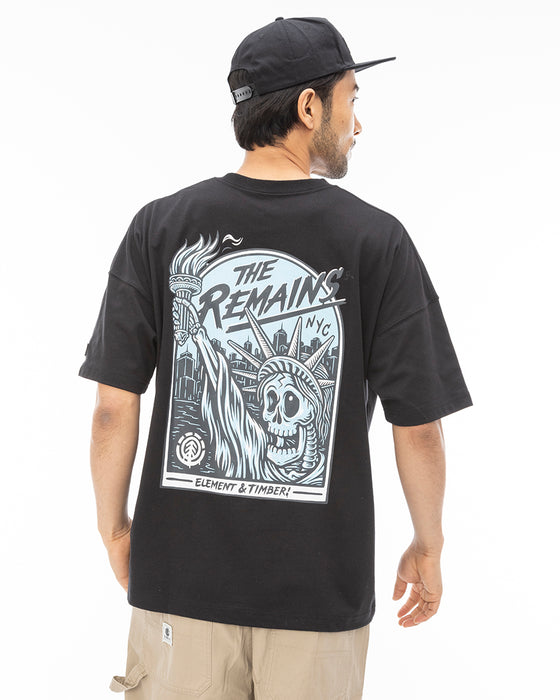 【OUTLET】【直営店限定】ELEMENT メンズ THE REMAINS NYC SS Ｔシャツ FBK 【2024年春夏モデル】