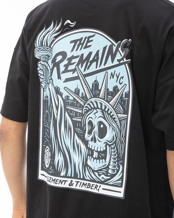 【OUTLET】【直営店限定】ELEMENT メンズ THE REMAINS NYC SS Ｔシャツ FBK 【2024年春夏モデル】