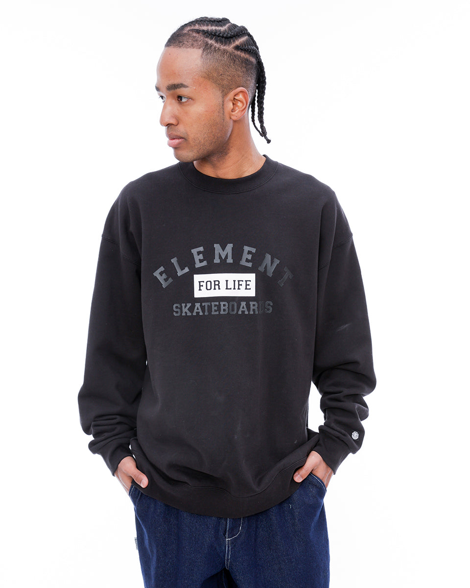 OUTLET】ELEMENT メンズ FOR LIFE CREW トレーナー FBK 【2024年秋冬