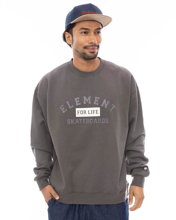 【SALE】ELEMENT メンズ FOR LIFE CREW トレーナー GRY 【2024年秋冬モデル】