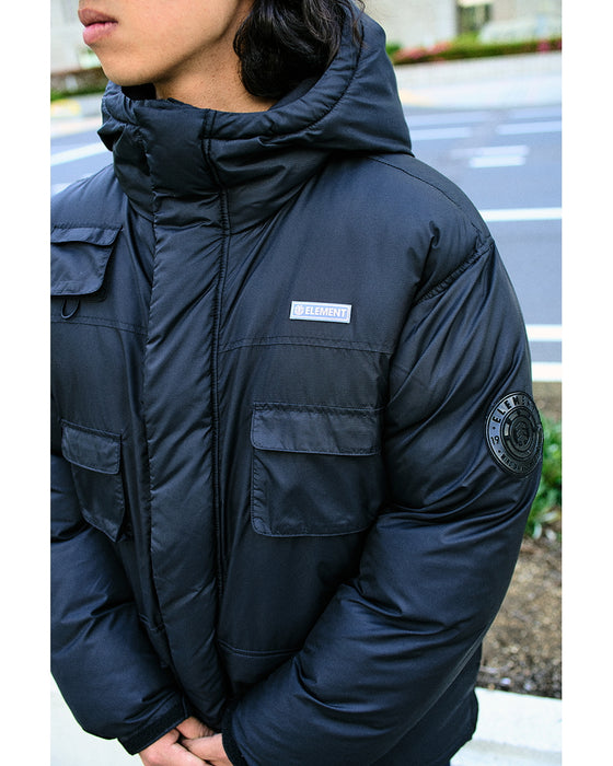 【SALE】ELEMENT メンズ BIGGIE PUFFY JACKET ジャケット FBK 【2024年秋冬モデル】