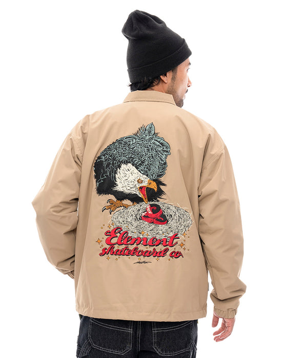 【OUTLET】【直営店限定】ELEMENT メンズ HRTN EMB ANIMALS COA ジャケット BEG 【2024年秋冬モデル】