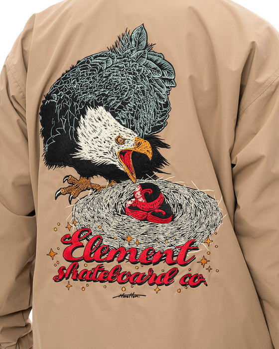 【OUTLET】【直営店限定】ELEMENT メンズ HRTN EMB ANIMALS COA ジャケット BEG 【2024年秋冬モデル】