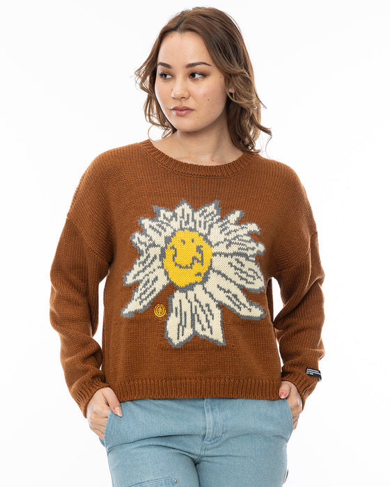 ELEMENT レディース FLOWER CHILD CREW KN セーター BRW 【2024年秋冬モデル】 L / BRW