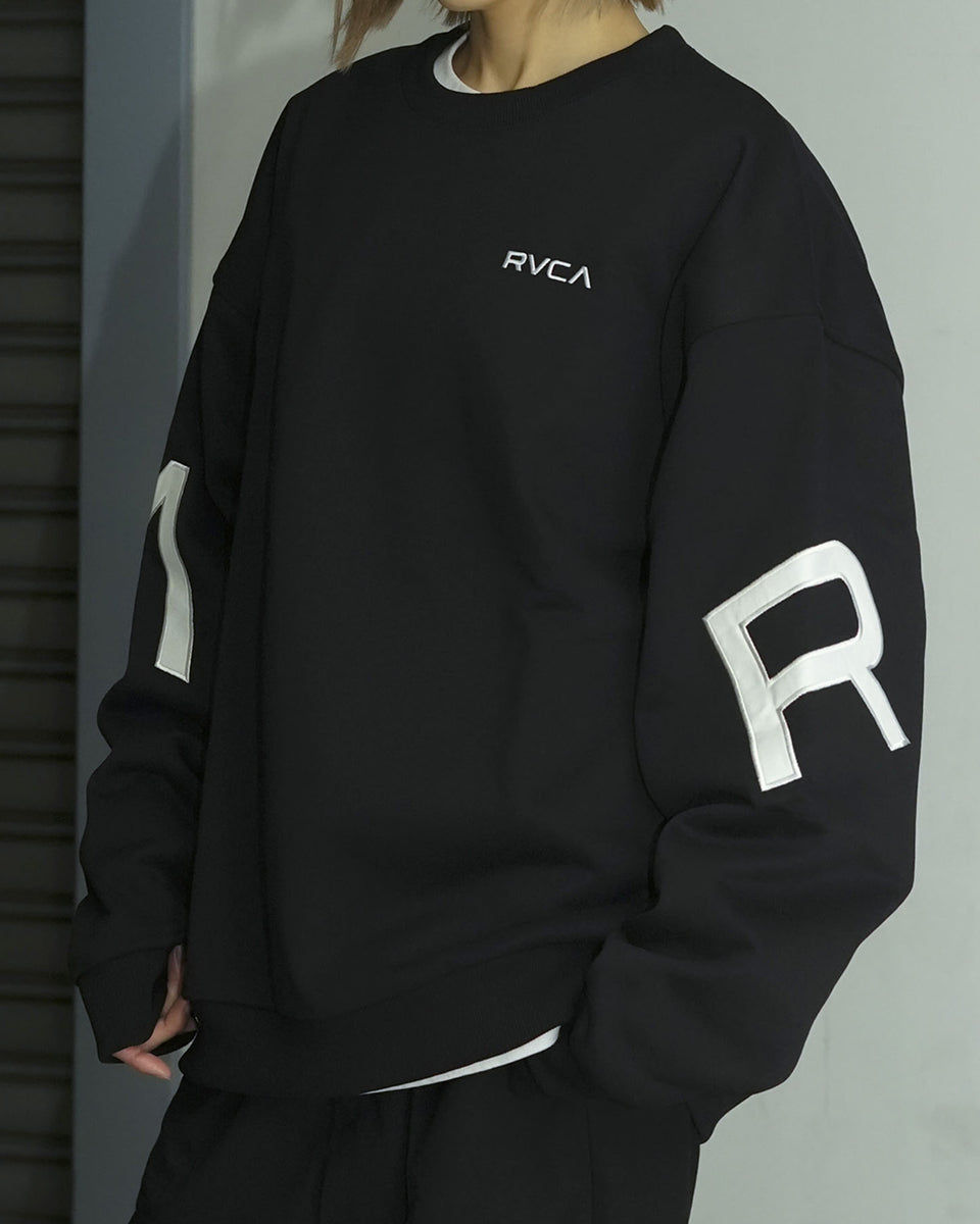 OUTLET】RVCA メンズ FAKE RVCA CR トレーナー BLK 【2024年秋冬