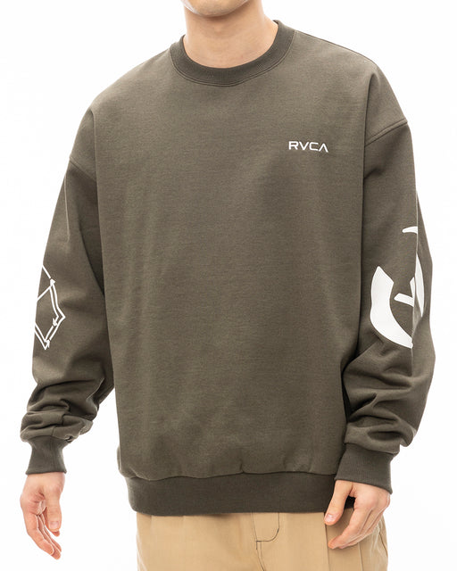 RVCA メンズ STACKHOUSE CR トレーナー FTG 【2024年秋冬モデル】 XL / FTG