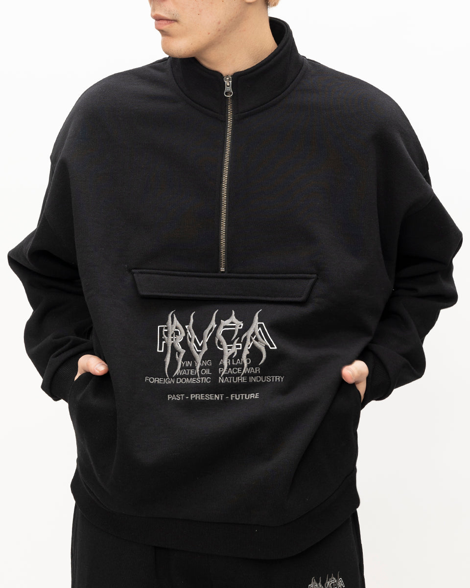 RVCA メンズ METALURGY ZIP パーカー BLK 【2024年秋冬モデル】