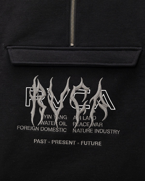 RVCA メンズ METALURGY ZIP パーカー BLK 【2024年秋冬モデル】 L / BLK