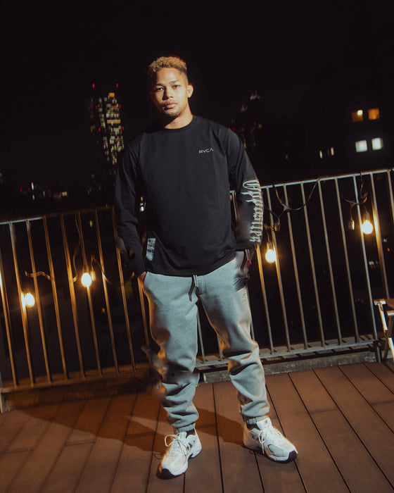 【OUTLET】RVCA メンズ REGULAR FIT LS TEE ロンＴ BLK 【2024年冬モデル】