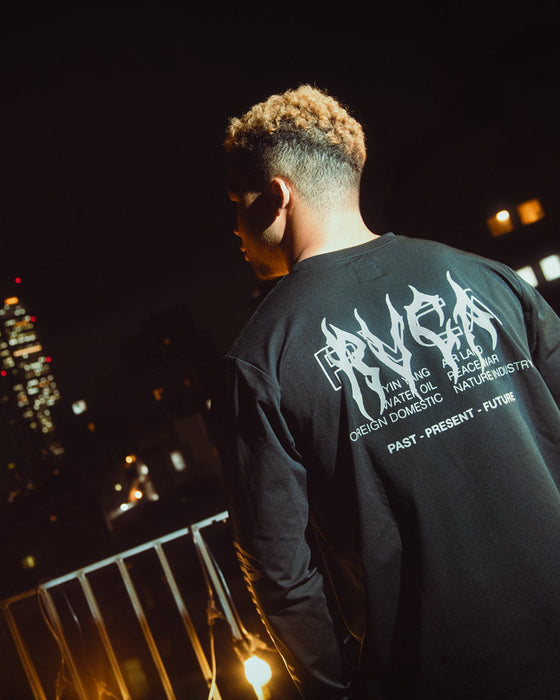 【OUTLET】RVCA メンズ REGULAR FIT LS TEE ロンＴ BLK 【2024年冬モデル】