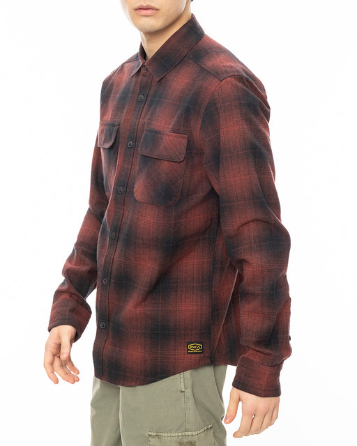 RVCA メンズ DAYSHIFT FLANNEL LS 長袖シャツ RDE 【2024年秋冬モデル】 XL / RDE