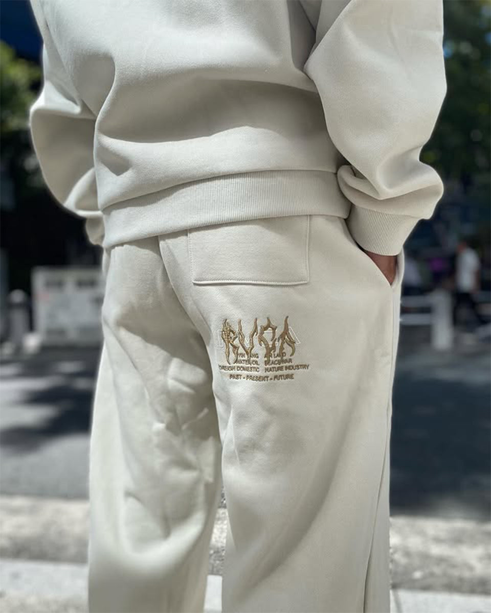 エフロレッセンスベージュ ロゴプリント セットアップL エフロレッセンスベージュ ロゴプリント セットアップL レディース