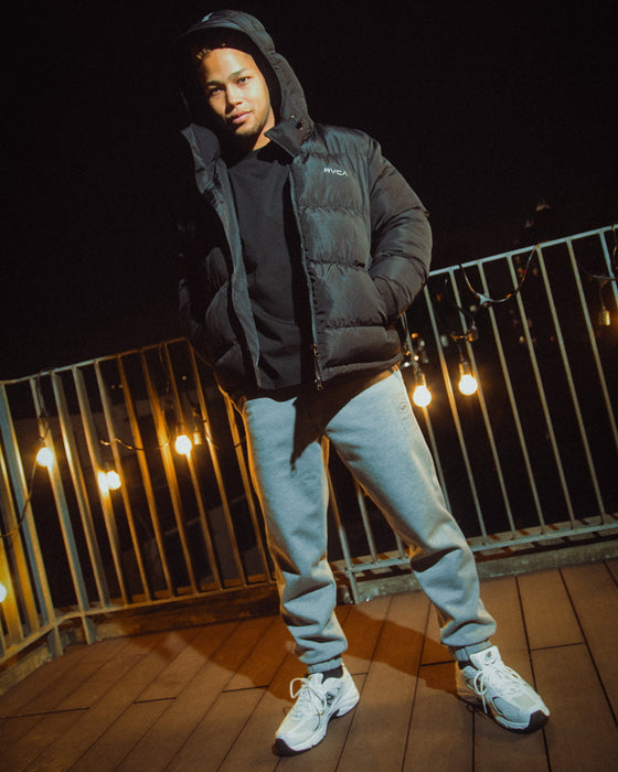 【OUTLET】RVCA メンズ SLIM SWEATPANTS セットアップボトムス BLK 【2024年冬モデル】