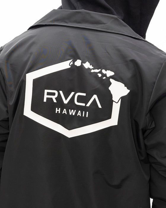 【OUTLET】RVCA メンズ ISLAND HEX COACHES J ジャケット BLK 【2024年秋冬モデル】
