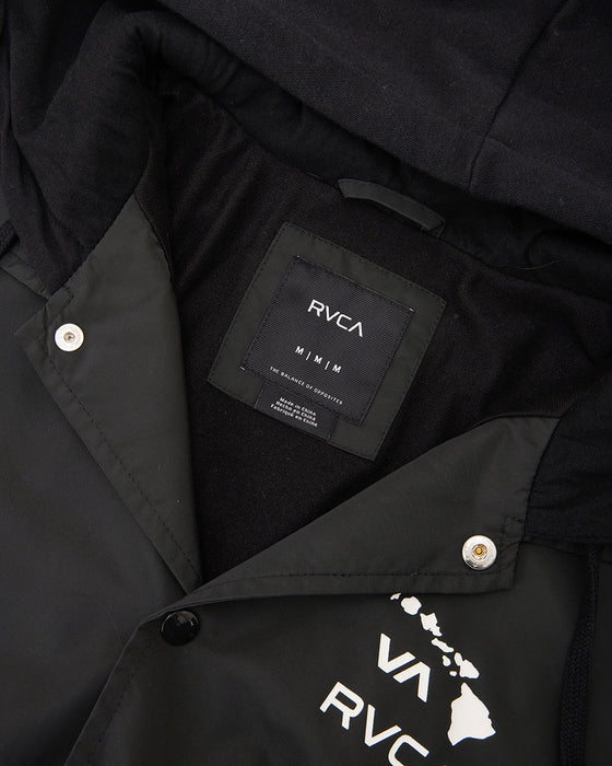 【OUTLET】RVCA メンズ ISLAND HEX COACHES J ジャケット BLK 【2024年秋冬モデル】