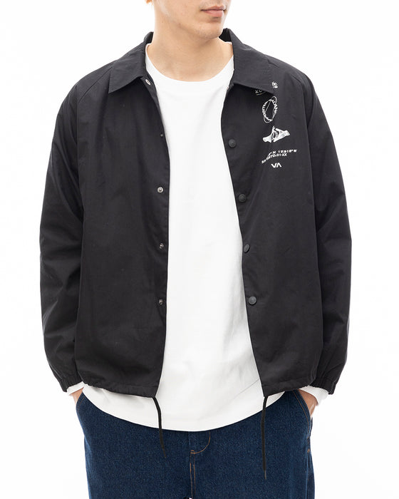 RVCA メンズ UP SS COACH JKT ジャケット BLK 【2024年秋冬モデル】 L / BLK