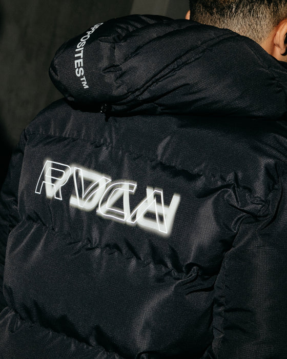 RVCA メンズ 【RVCAxAZUL BY MOUSSY】 RVCA X AZUL PUFFER JACKET ジャケット BLK 【2024年冬モデル】